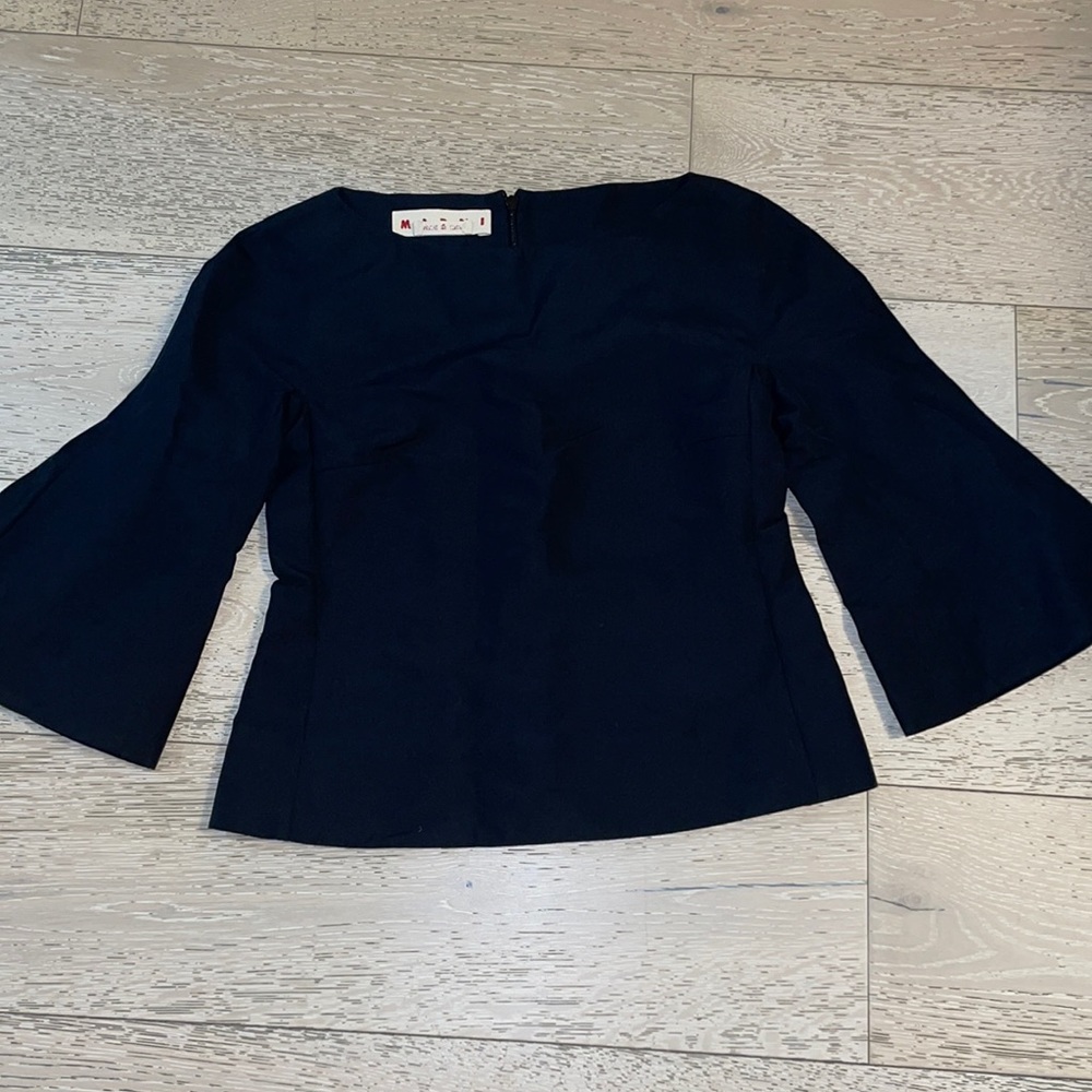 Marni Navy top with bell sleeve